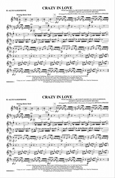Crazy in Love: E-flat Alto Saxophone