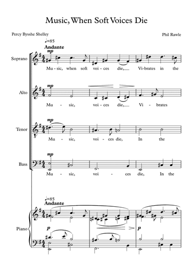 Music, When Soft Voices Die - Choir