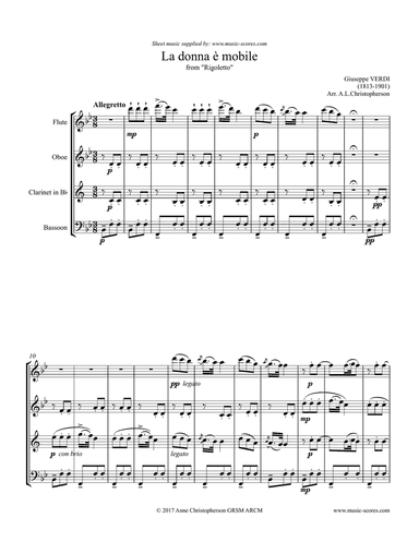 La Donna e Mobile - Wind Quartet