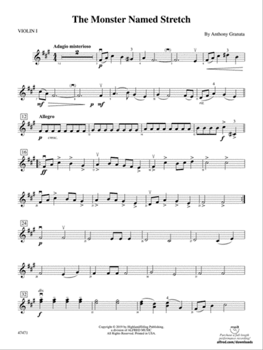 The Monster Named Stretch: 1st Violin