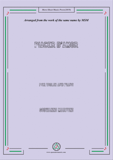 Giovanni-Piacer d'amor,for Violin and Piano