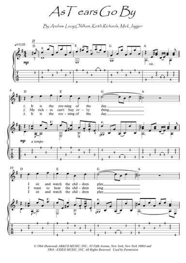 As Tears Go By