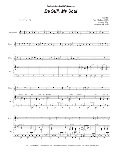 Be Still, My Soul (Soprano Saxophone and Piano)