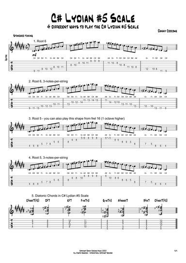 C# Lydian #5 Scale (4 Ways to Play)