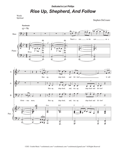 Rise Up, Shepherd, And Follow (SAB)