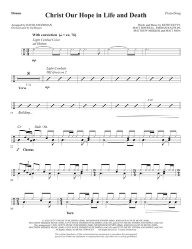 Christ Our Hope In Life And Death (arr. David Angerman) - Drums
