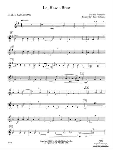 Lo, How a Rose: E-flat Alto Saxophone