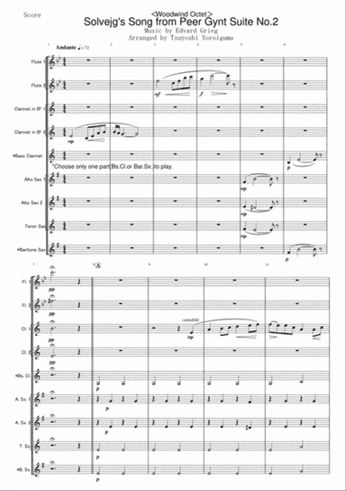 <Woodwind Octet>Solvejg's Song from Peer Gynt Suite No.2
