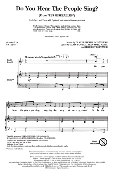 Do You Hear The People Sing? (from Les Miserables) (arr. Ed Lojeski)