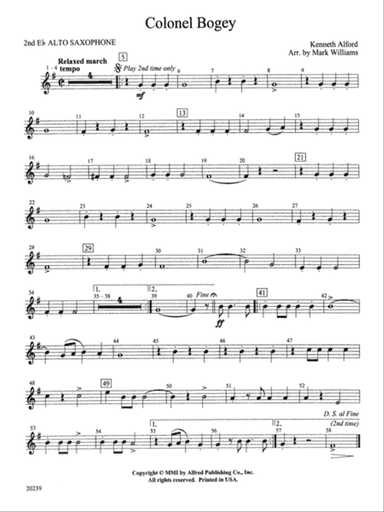 Colonel Bogey: 2nd E-flat Alto Saxophone