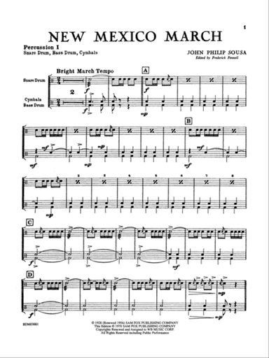 New Mexico March: 1st Percussion