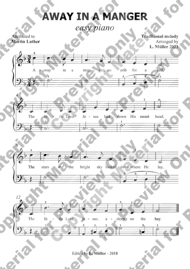 Away in a Manger - Easy Piano