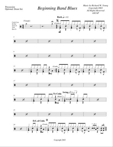 Beginning Band Blues- drums/percussion