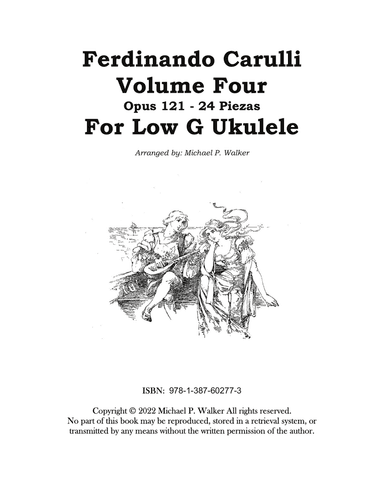 Ferdinando Carulli Volume Four Opus 121 - 24 Piezas For Low G Ukulele
