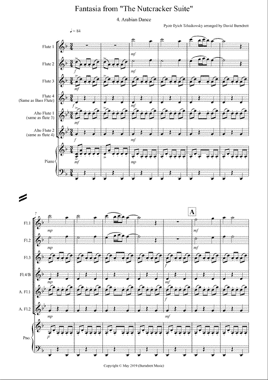Arabian Dance (Fantasia from Nutcracker) for Flute Quartet