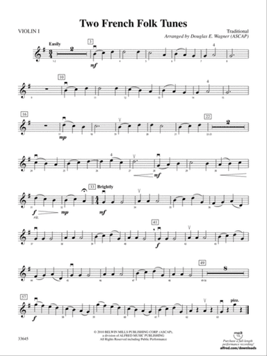 Two French Folk Tunes: 1st Violin