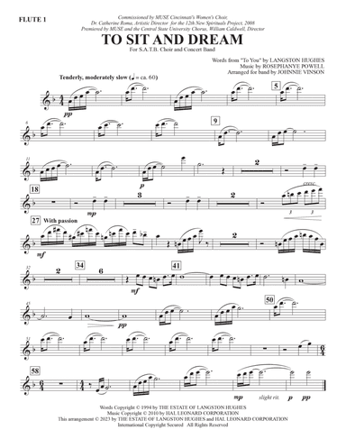 To Sit And Dream (Band Accompaniment) - Flute 1