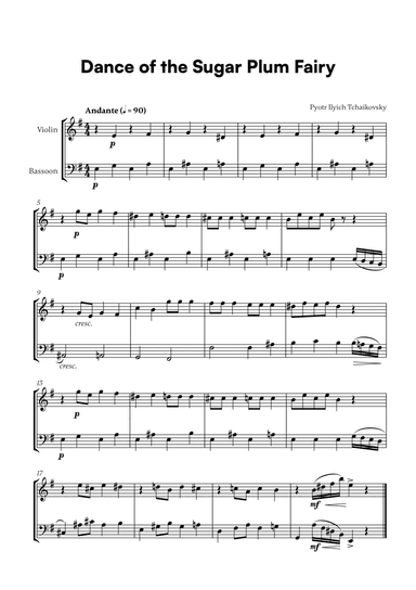 Tchaikovsky - Dance of the Sugar Plum Fairy (for Violin and Bassoon)