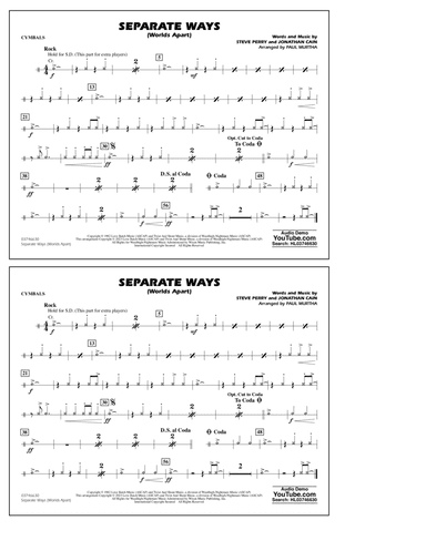 Separate Ways (Worlds Apart) (arr. Paul Murtha) - Cymbals