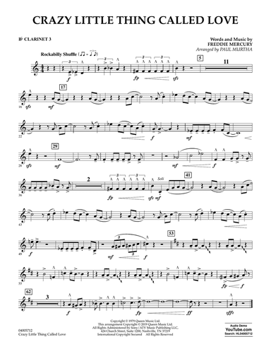 Crazy Little Thing Called Love (arr. Paul Murtha) - Bb Clarinet 3