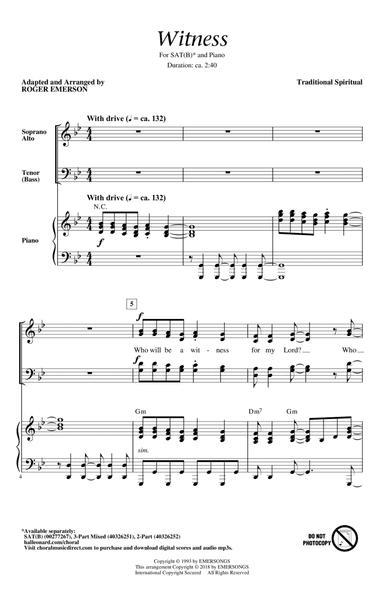 Witness (Arr. Roger Emerson)