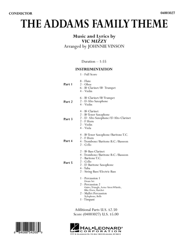 The Addams Family Theme - Full Score