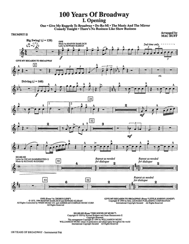 100 Years of Broadway (Medley) - Bb Trumpet 2