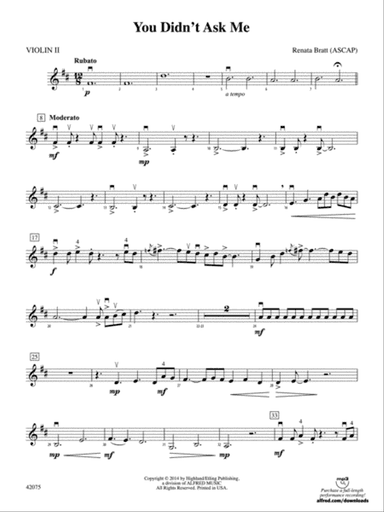 You Didn't Ask Me: 2nd Violin