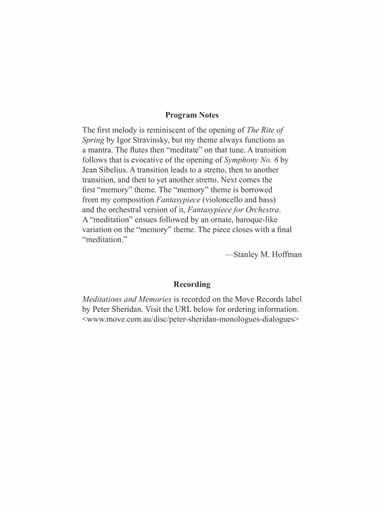 Meditations and Memories (Downloadable)