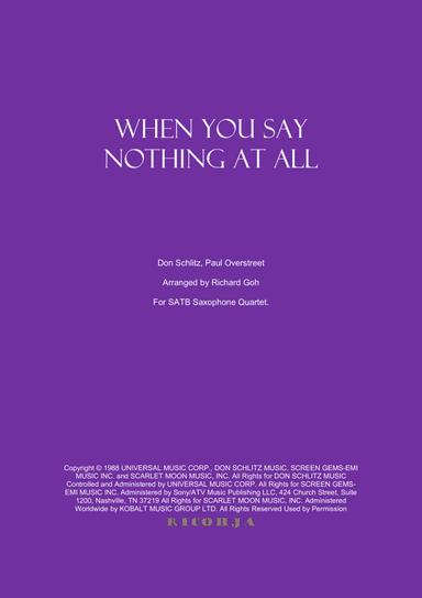 When You Say Nothing At All