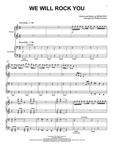 We Will Rock You (arr. Phillip Keveren)