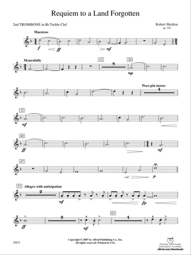 Requiem to a Land Forgotten: (wp) 2nd B-flat Trombone T.C.
