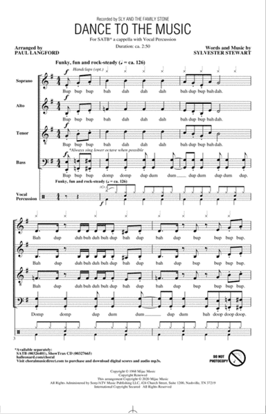 Dance To The Music (arr. Paul Langford)