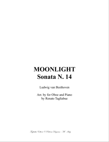 MOONLIGHT SONATA - Arr for Oboe (or any instr. in C) and Piano - Arr. in E minor