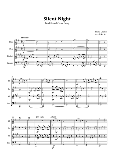 Silent Night for Woodwind Quartet
