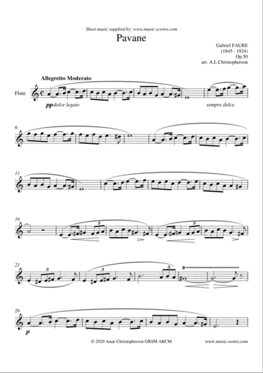 Op.50 Pavane - Solo Flute