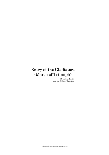 Entry Of The Gladiators