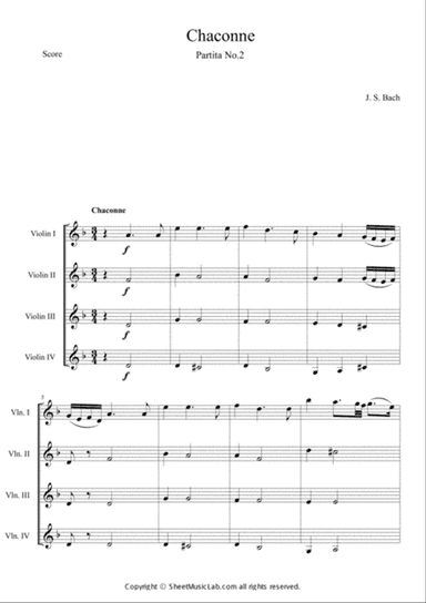 Chaconne from Partita in D Minor BWV 1004
