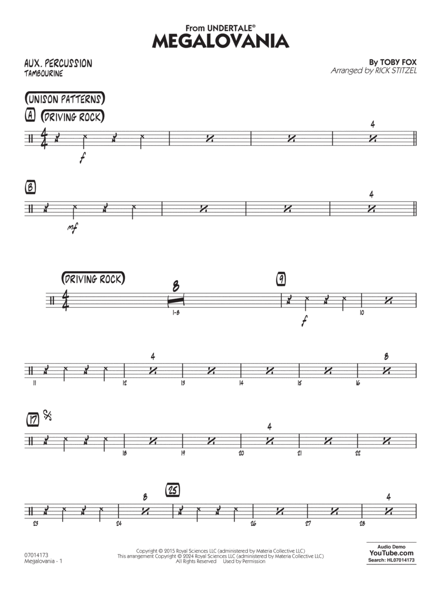 Megalovania (arr. Rick Stitzel) - Aux Percussion