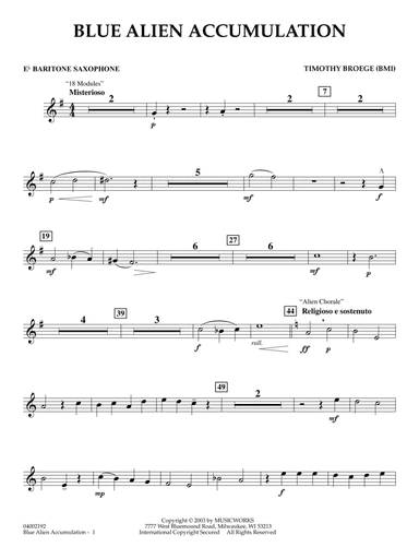 Blue Alien Accumulation - Eb Baritone Saxophone