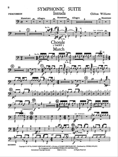 Symphonic Suite: 1st Percussion