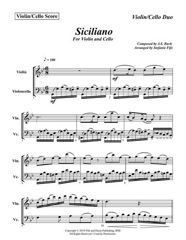 Bach Siciliano for Two Strings