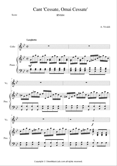 Cantate "Cessate, Omai Cessate" RV 684