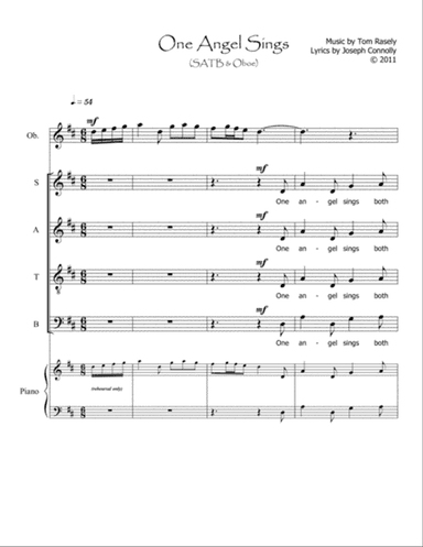 One Angel Sings - SATB/Oboe