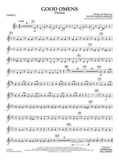 Good Omens (Theme) (arr. Michael Brown) - F Horn 2