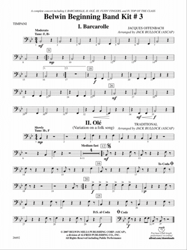 Belwin Beginning Band Kit #3: Timpani
