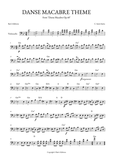 Danse Macabre Theme (for Cello)