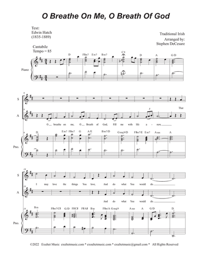 O Breathe On Me, O Breath Of God (2-part choir - (SA)