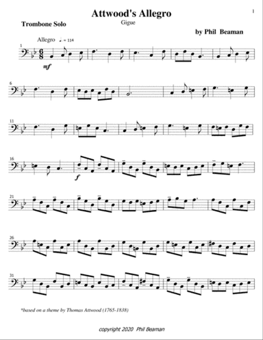 Attwood's Allegro-gigue-trombone solo