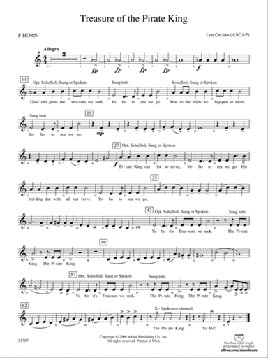 Treasure of the Pirate King: 1st F Horn